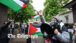 Pro-Palestine Ucl Protesters Chant 'Israel Is A Terror State' Outside London Uni