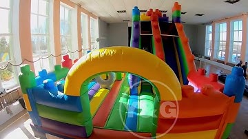 New design Inflatable Lego Playground | Commercial Inflatable Bounce House Castle For Kids