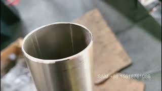 double end pipe chamfering machine with CNC system for feeding length adjusting