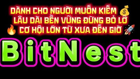BITNEST DÀNH CHO NGƯỜI MUỐN KIẾM TIỀN LÂU DÀI BỀN VỮNG ĐỪNG BỎ LỠ  CƠ HỘI LỚN TỪ XƯA ĐẾN GIỜ