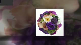 Brides Purple Peony, Calla Lilies & Orchids in a Round Weddi screenshot 5