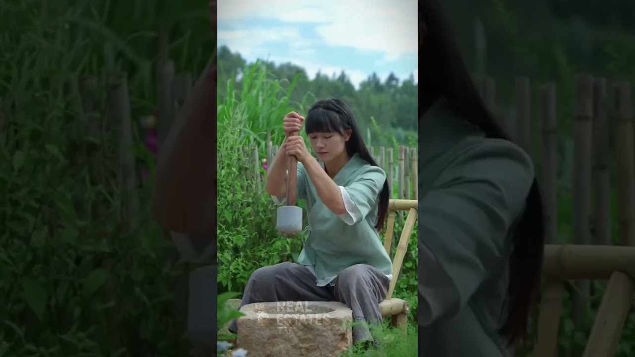 Milking goats to make hair soap from pine tree leaves. 