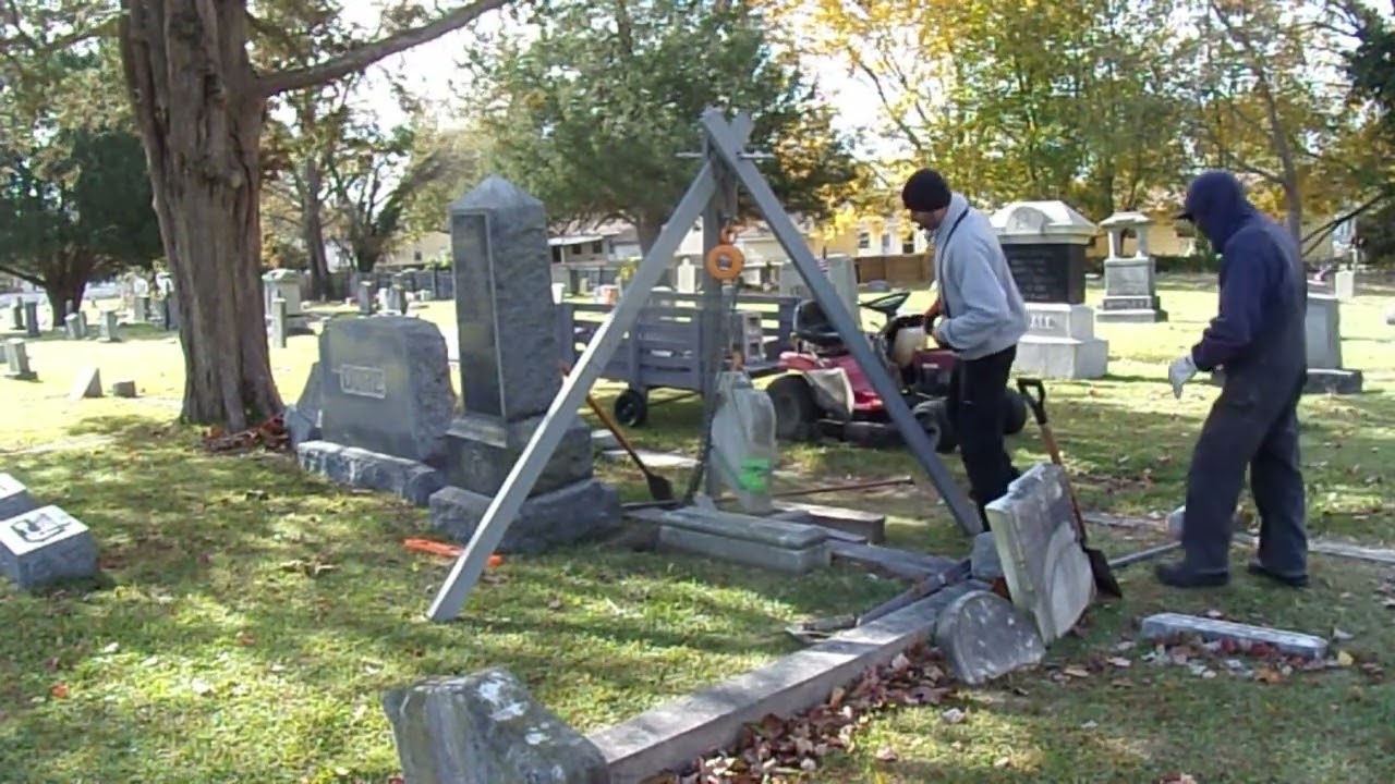 Gravestone Repair, Dore, Kelly. Oakland Cemetery Hampton VA. 23669