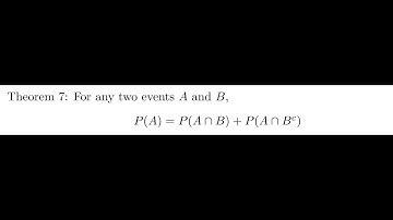 For any two events A and B, P(A)=P(A intersection B)+P(A intersection B^c)