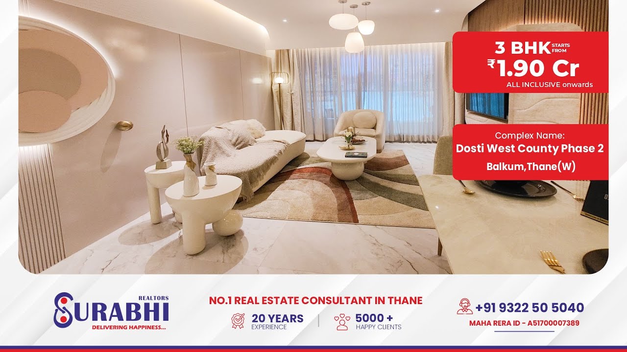 3 BHK in Dosti West County Dosti Olive Balkum | 3 bhk under construction thane west