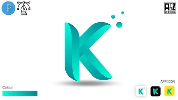Modern K Letter Gradient Logo Design || PixelLab Bezier Tool Tutorial || AtoZ official