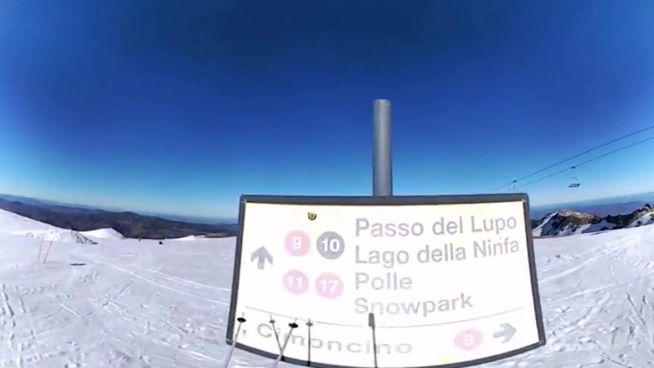 Cimone - Piste sci n.11 e n.12 (rosse) video 360 panoramica