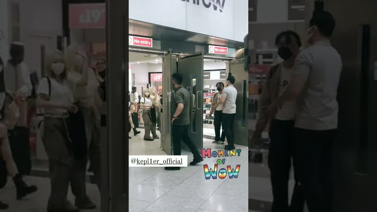 Kep1er.. London.. Airport arrival.. London music festival.. love Kep1er...Korean girl band