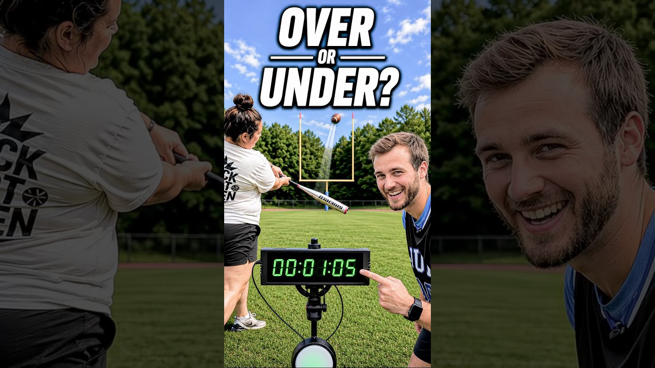 Over / under trickshot timer challenge 🏈 @Thetrickshotqueen ​⁠ #trickshot #timer #football