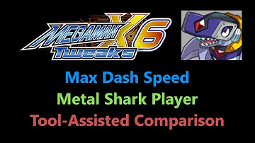 [TAS Comparison] Tweaked Mega Man X6 - Max Dash Speed - Metal Shark Player