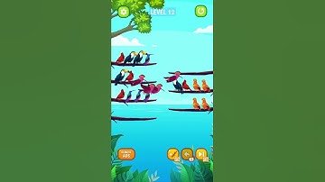 Bird Sort Color Puzzle - All Levels Gameplay Android, ios (Level 4) #shorts #game