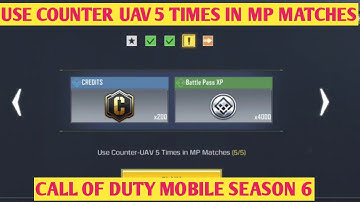 USE COUNTER UAV 5 TIMES IN MP MATCHES SURVIVE AND DESTROY CALL OF DUTY MOBILE COD MOBILE