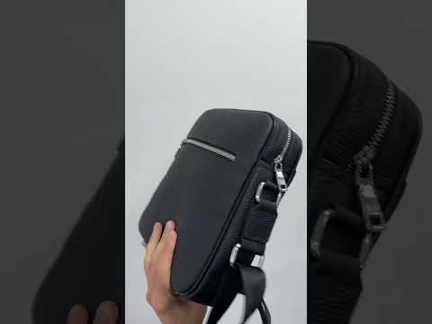 Сумка чоловіча Leather Crossbody Bag Black, видео 1