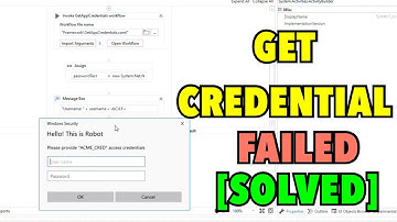 UiPath GET CREDENTIAL FAILED