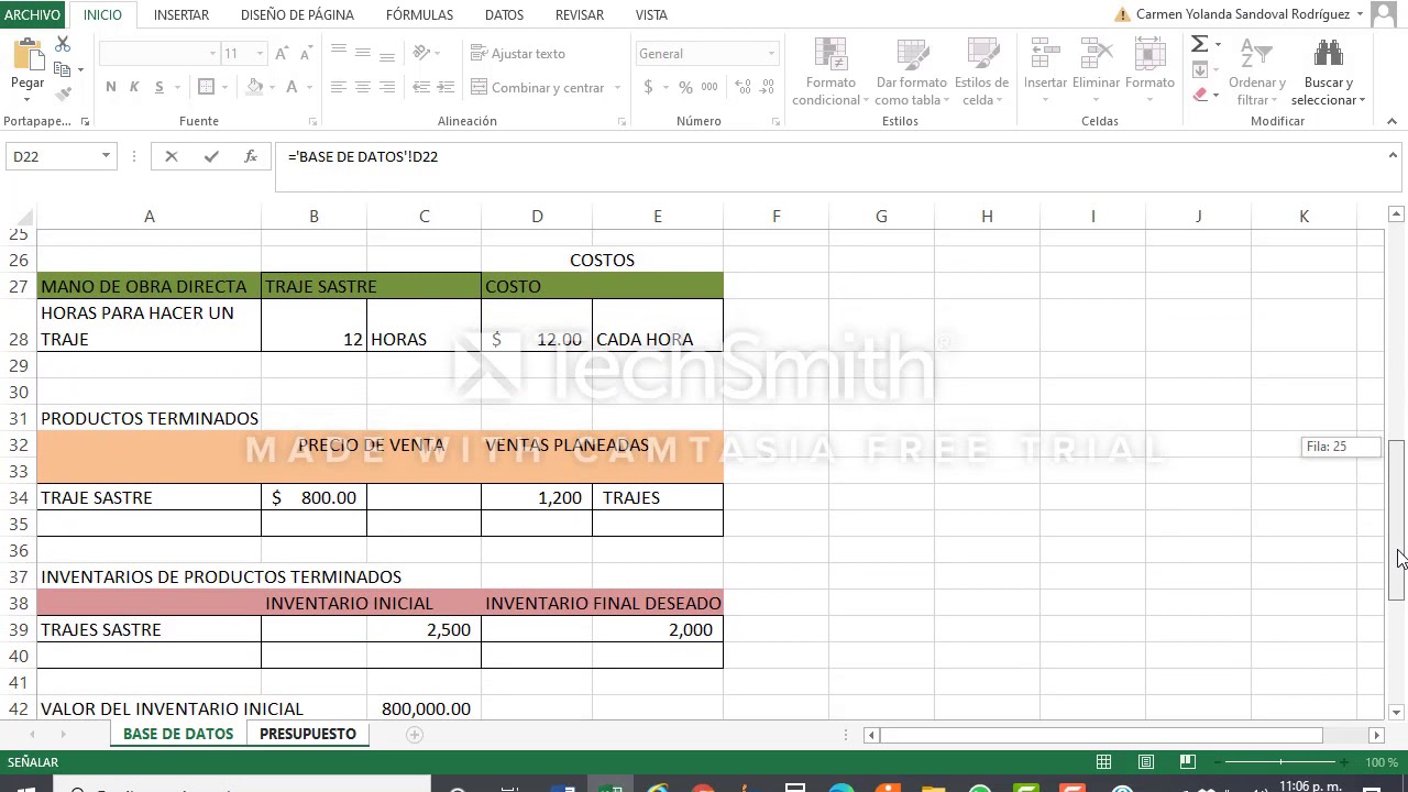 PRESUPUESTOS DE COMPRA DE MATERIA PRIMA YouTube