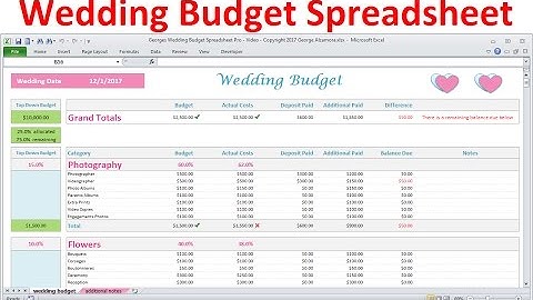 Wedding Budget Spreadsheet | Simple Excel Wedding Budget Planner | Create a Wedding Budget Download