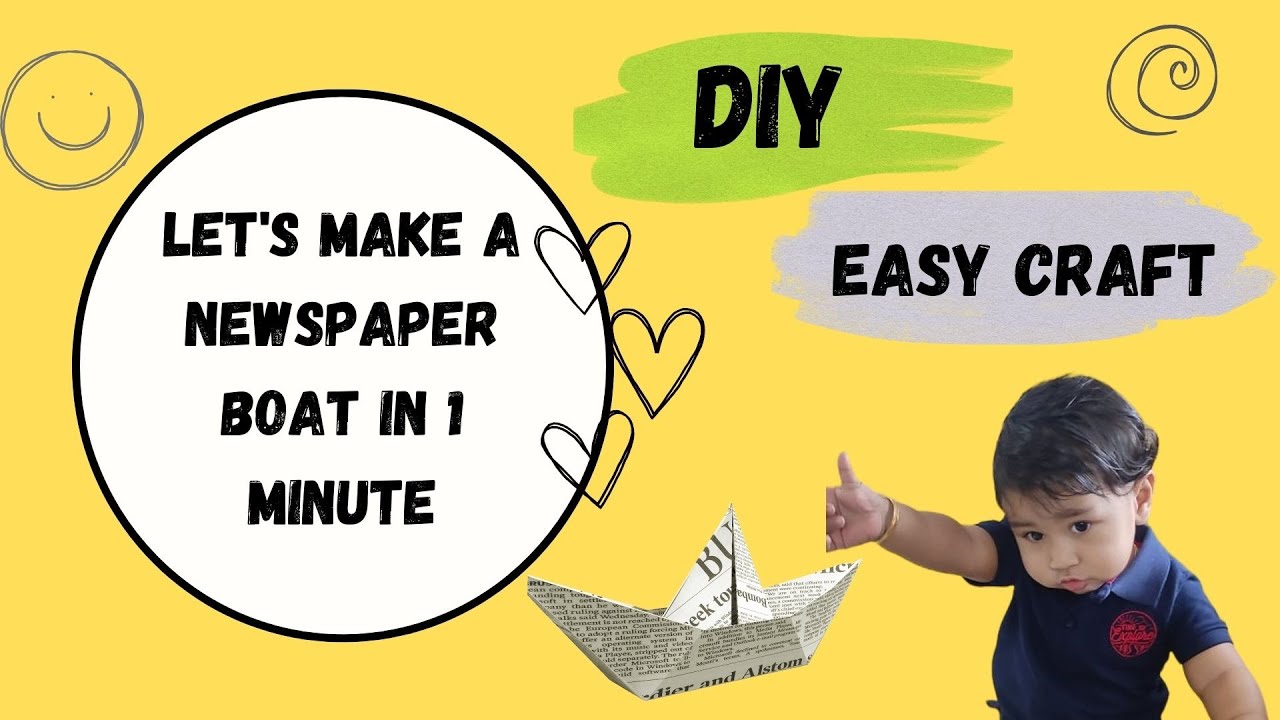 How to make a newspaper boat tutorial 1 minute craft DIY Easy