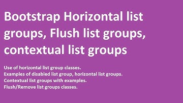 Bootstrap horizontal list groups | Disabled item | Flush/Remove borders | Contextual classes