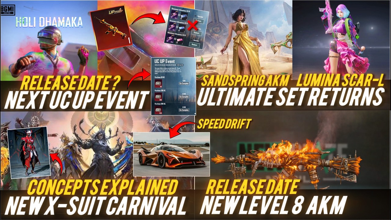 🔴4.3 NEW X-SUIT CARNIVAL 🔥😱NEXT UP UP EVENT DATE ✅ NEW JOKER AKM🔥 SUPER CAR SPIN ? 🔥 M416 VOUCHER ?