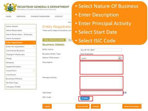 HOW TO REGISTER YOUR BUSINESS ONLINE USING REGISTRAR GENERAL'S DEPARTMENT E-PORTAL