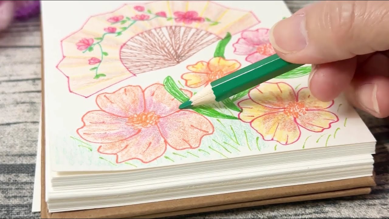 Auntie Doodle - Chinese Fan Line Doodle Art