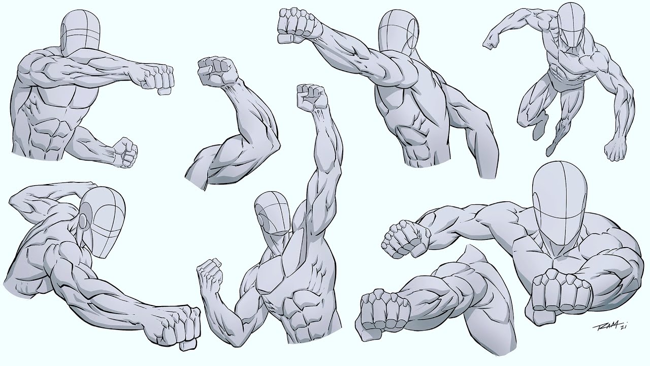 how to draw poses, comic art, pose, punching poses, action, punch, powerful...