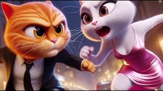 Endless fight of cat Couple…😭#cat #cutecat #aicat
