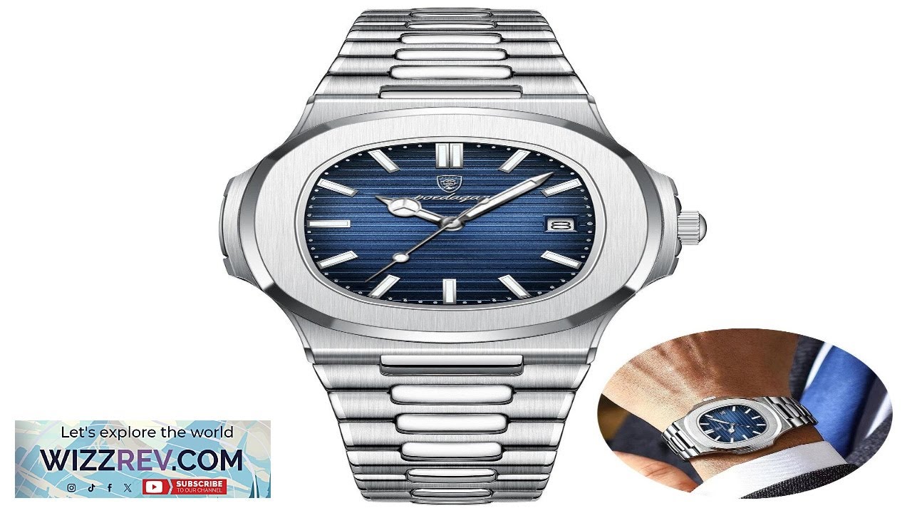 POEDAGAR Classic Business Men Watch Waterproof Luminous Date Quartz Watch Fashion Steel