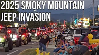 2025 Smoky Mountain Jeep Invasion Cruising Down the Parkway Pigeon Forge Tennessee Thursday Night