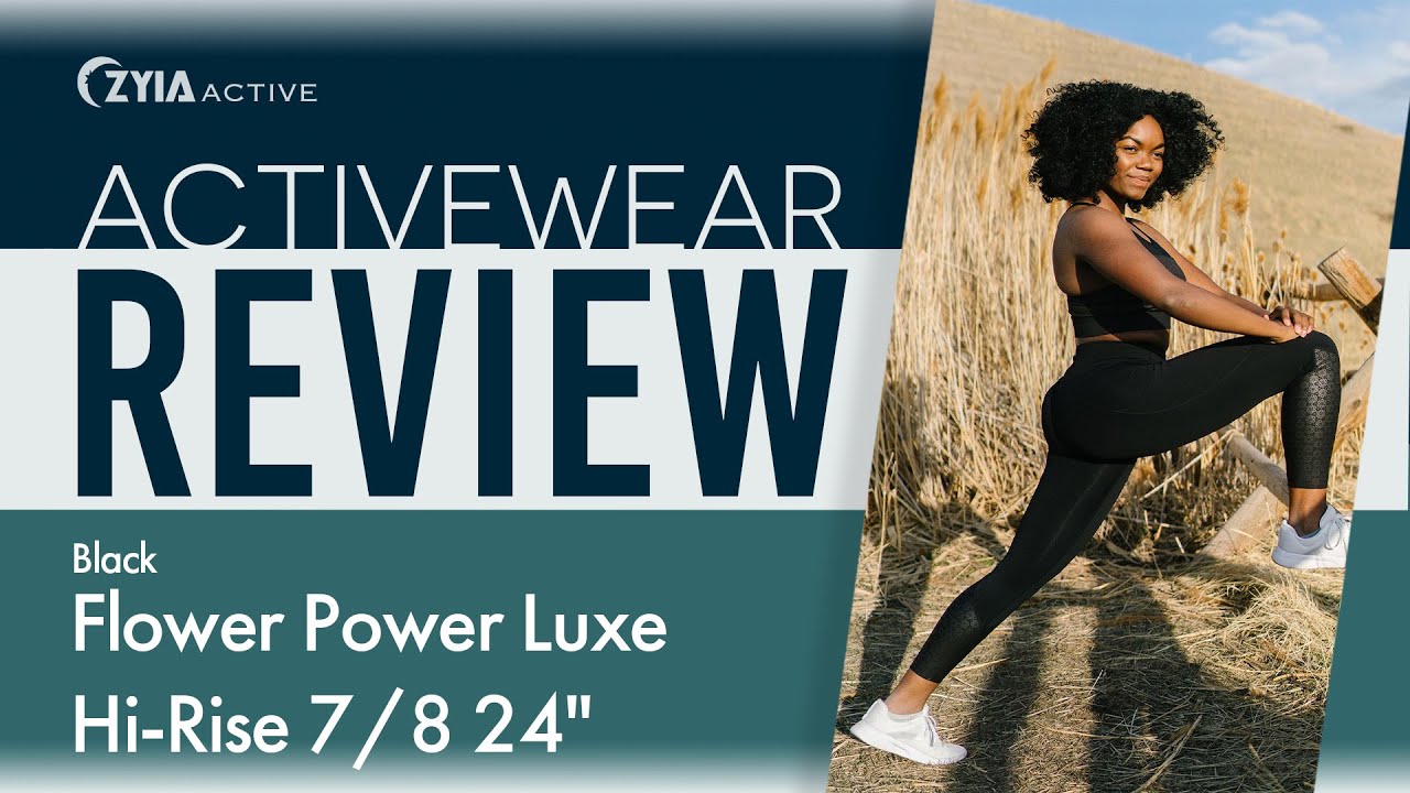 Activewear Legging Review: Black Flower Power Luxe Hi-rise 7/8 24