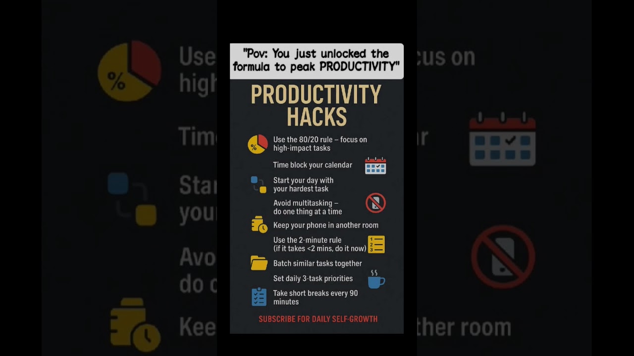Top 8 Productivity Hacks. 