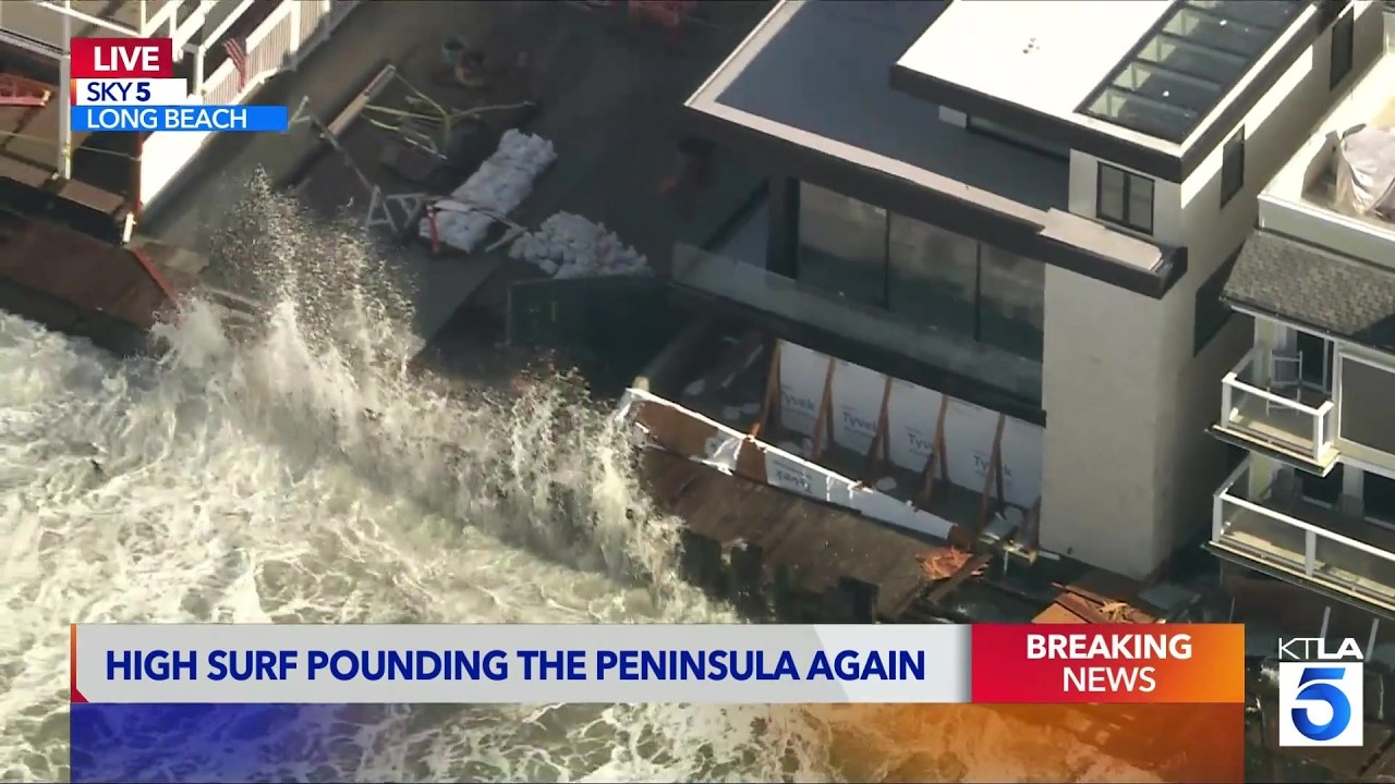 SKY5 LIVE: High tide causes flooding along SoCal coast