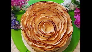 Super KITCHEN! Apple cake with cream. Sweet pastries at home.