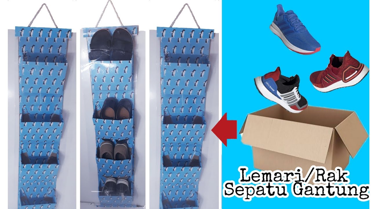 DIY Cara  Membuat  Rak  Sepatu  Gantung  Anti Debu Dari  