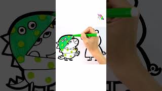 dinosaur George pig Drawing for kid #art #coloring #drawing