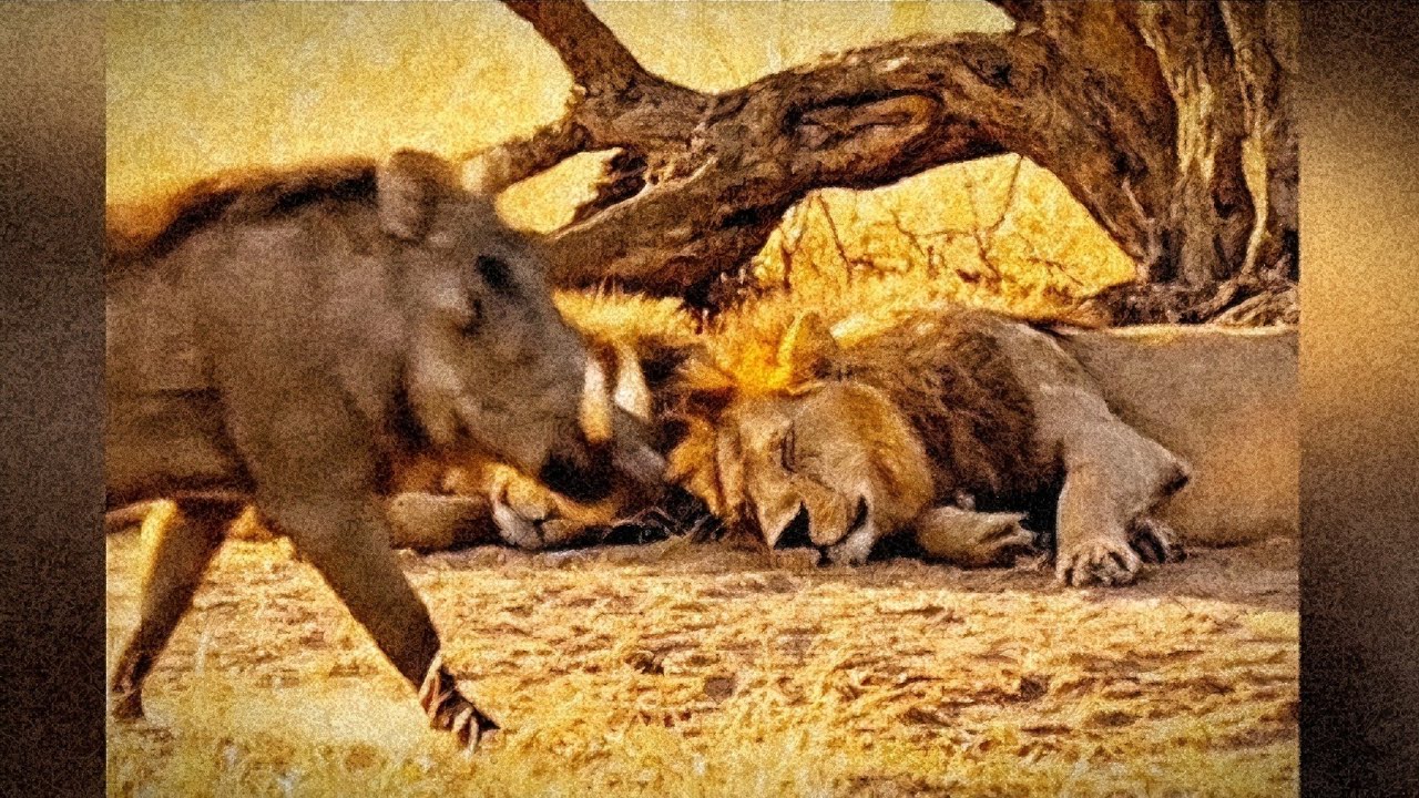 Warthog Walked Through Lions… Then Chased One  