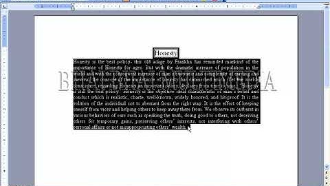 Border Shading in MS Word 2003