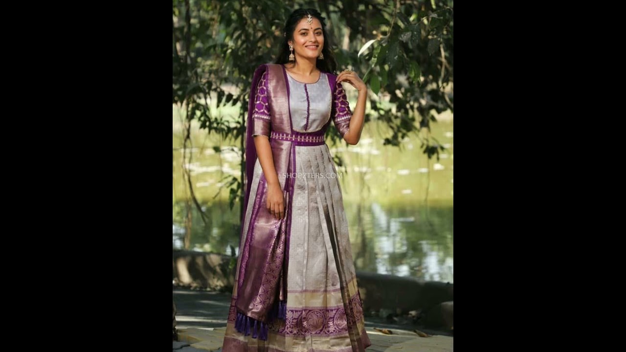 silk saree into dress Converted silk saree into a customised gown for a clientreuse your old saree  into a beautiful gown should try it if you love ethnic fashion