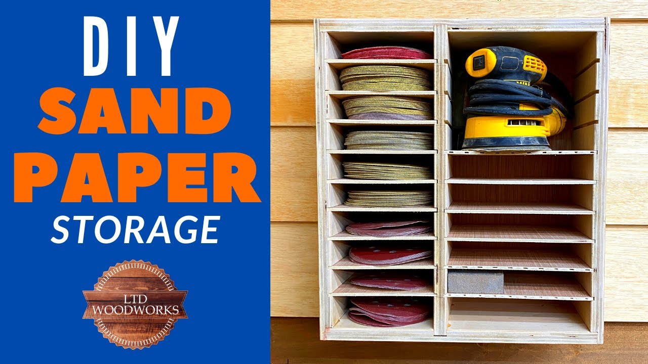 Sandpaper storage solution  Small woodworking shop ideas, Garage