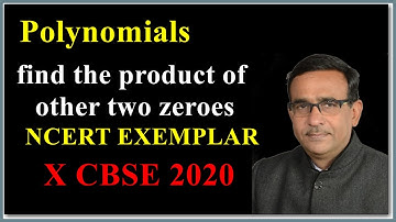 Class 10 Maths Polynomials NCERT EXEMPLAR Exercise 2.1 find the product of other two zeroes