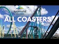 All coasters at seaworld orlando  on ride povs  front seat media