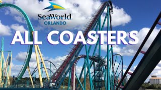 All Coasters at SeaWorld Orlando + On Ride POVs  Front Seat Media