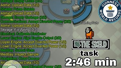 Skeld All Tasks Speedrun in 4:46 World Record  Among Us|among us task complete|among us world record