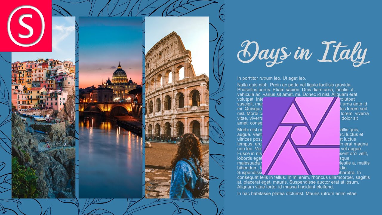 Design awesome Layouts for e-Photo Books and Slideshows // Affinity Photo Tutorial