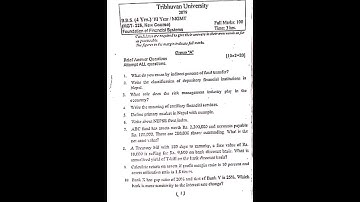 BBS 3rd Year Foundation of Financial System Question Paper 2079 #bbs3rdyear