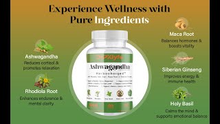 Ashwagandha Adaptogen Complexrhodiola, Holy Basil, Ginseng & Maca Benefits