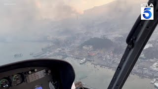 Aerial video shows wildfire devastation in Lahaina, Maui