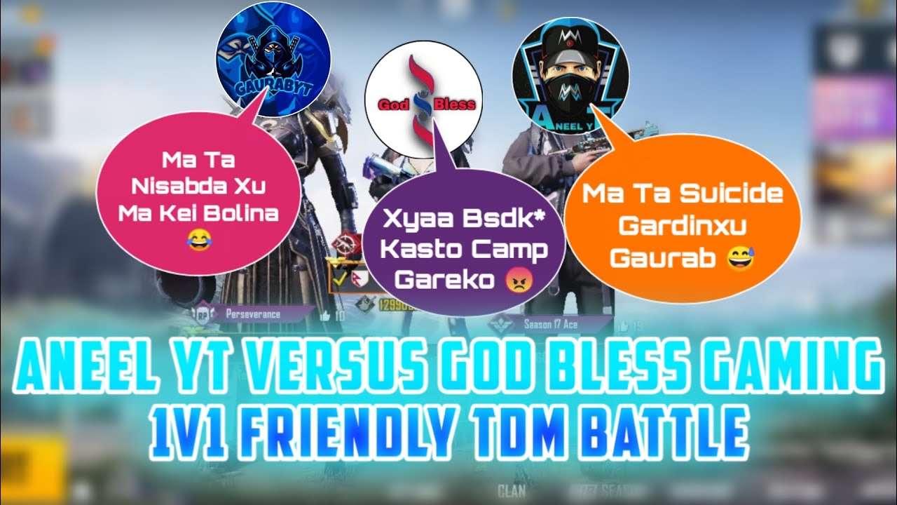 Aneel YT VERSUS God Bless Gaming 🔥 || 1V1 FRIENDLY TDM BATTLE 😍 || PUBGM NEPAL - GAURABYT ||