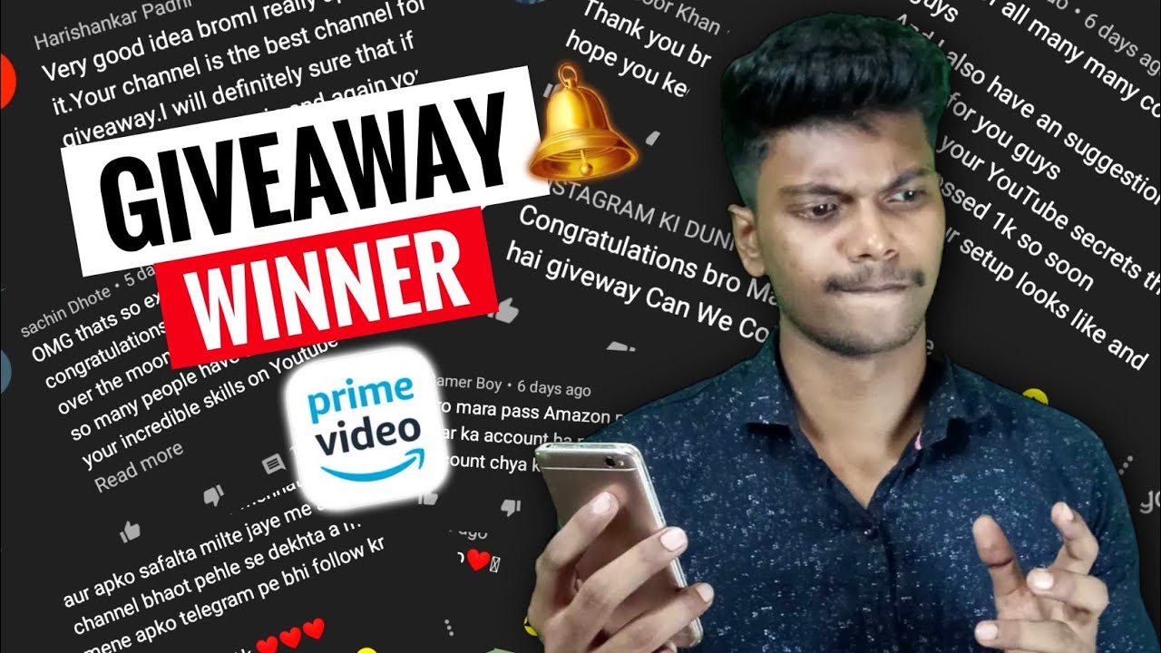 Amazon Prime Video GIVEAWAY WINNER | free amazon prime video subscription 2020 |Rs Tech Crazy