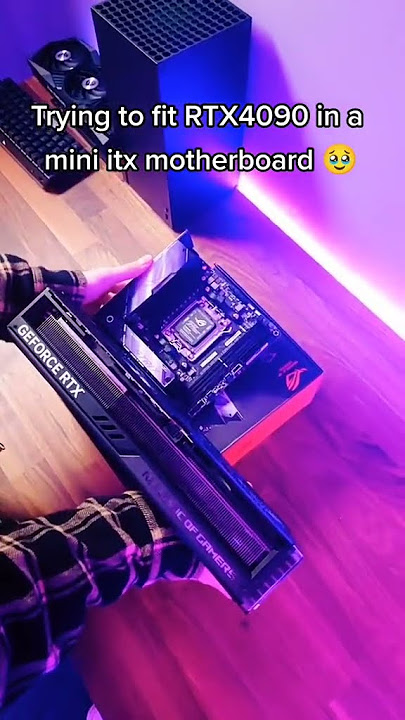 Trying to fit RTX 4090 in a mini ITX motherboard 😎
